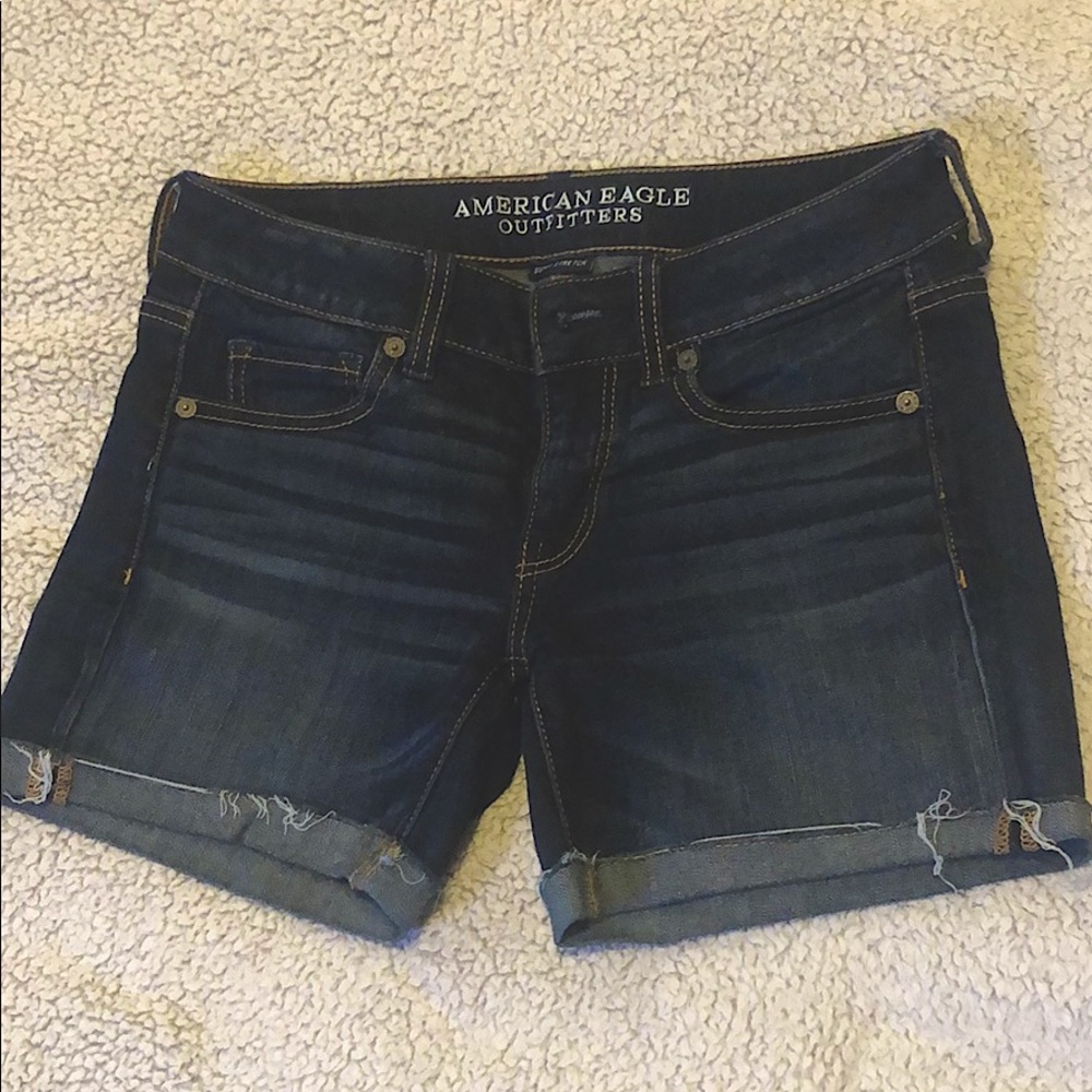 American Eagle Super Stretch Denim Midi Shorts